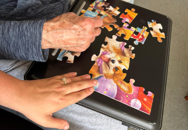 Lovely puzzle time with a client
