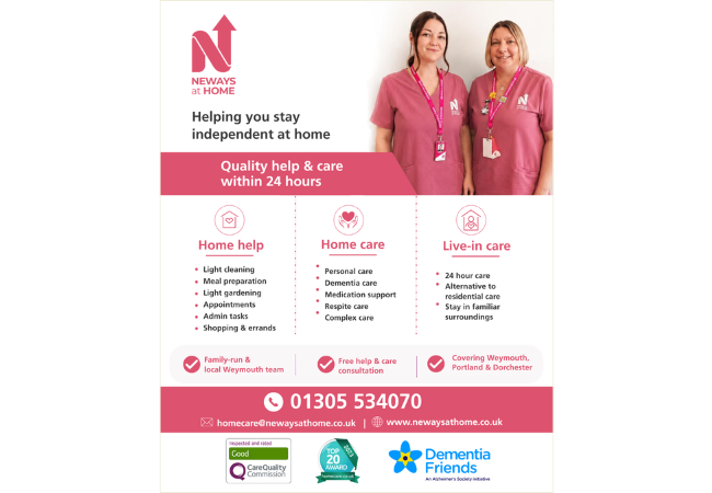 Quality Home care & Home help in Weymouth, Portland & Dorchester