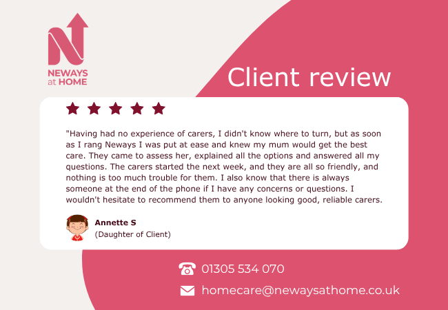 Five-star feedback: Helping families feel reassured about our services.